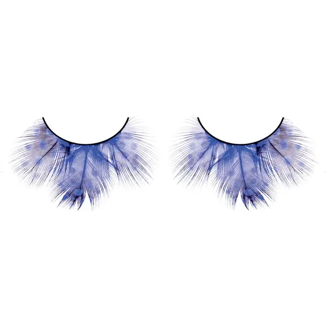 Голубые пушистые ресницы из перьев - Eyelashes Collection
