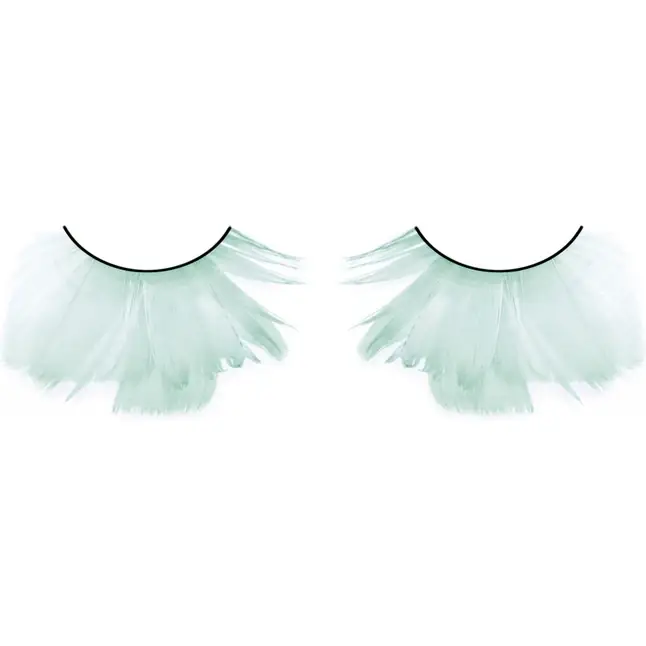 Бирюзовые пушистые ресницы из перьев - Eyelashes Collection