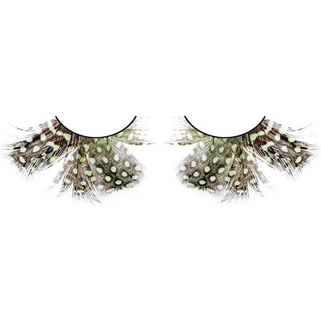 Тёмно-зеленые ресницы из перьев - Eyelashes Collection
