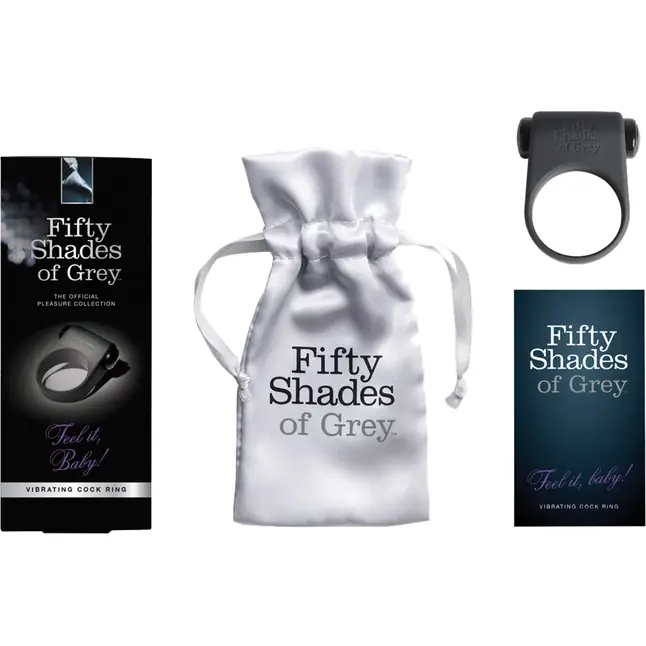 Серое эрекционное кольцо с вибрацией Feel It, Baby! - Fifty Shades of Grey. Фотография 4.