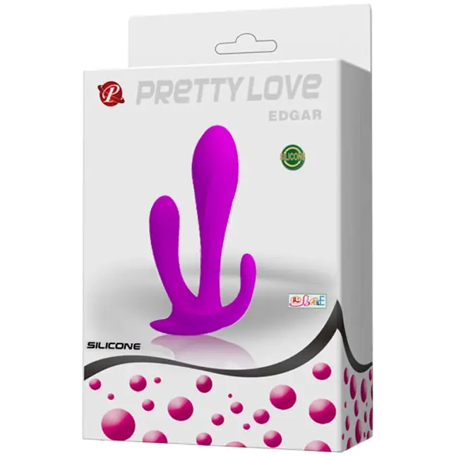 Лиловый силиконовый тройной стимулятор Edgar - Pretty Love. Фотография 5.