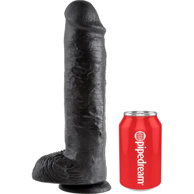 Черный фаллоимитатор-гигант на присоске - 28 см - King Cock. Фотография 6.