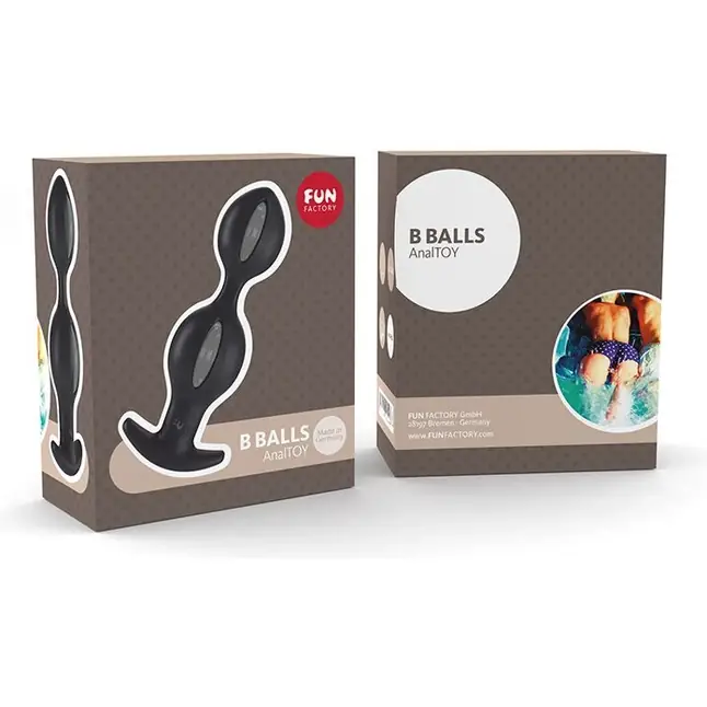 Чёрно-серые анальные шарики B Balls Duo - 12,5 см. Фотография 4.
