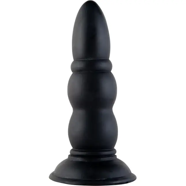 Чёрная анальная втулка с заострённым кончиком - 14,5 см - Black Red