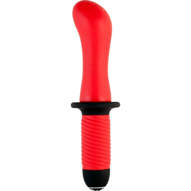 Двусторонний красный вибратор с двойным мотором - 28 см - Black Red