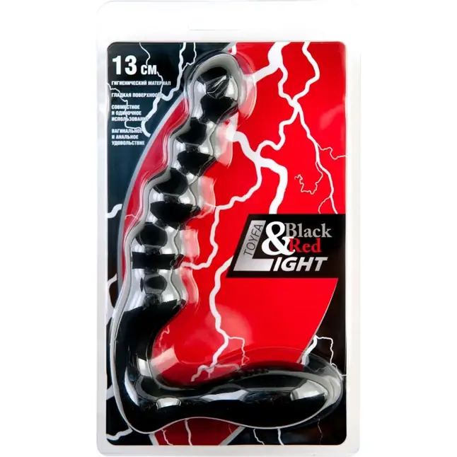 Чёрный анальный стимулятор в форме буквы L - Black Red. Фотография 2.