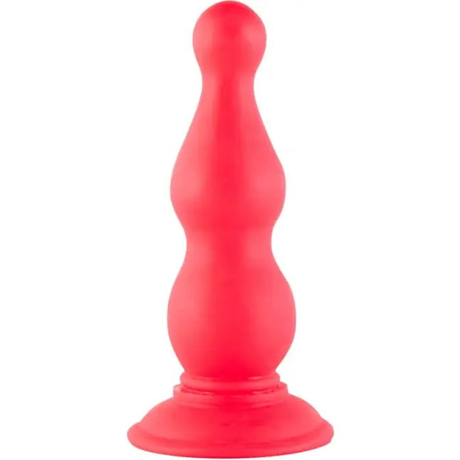 Красная фигурная анальная втулка - 15 см - Black Red
