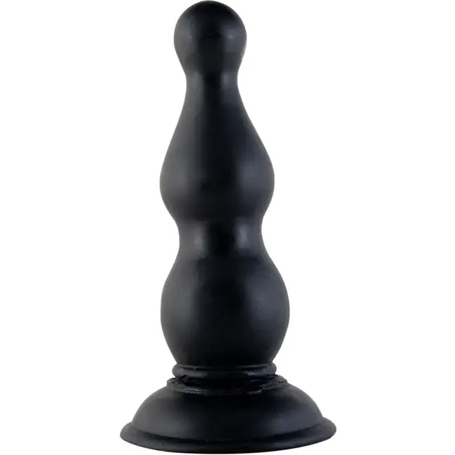 Чёрная фигурная анальная втулка - 15 см - Black Red