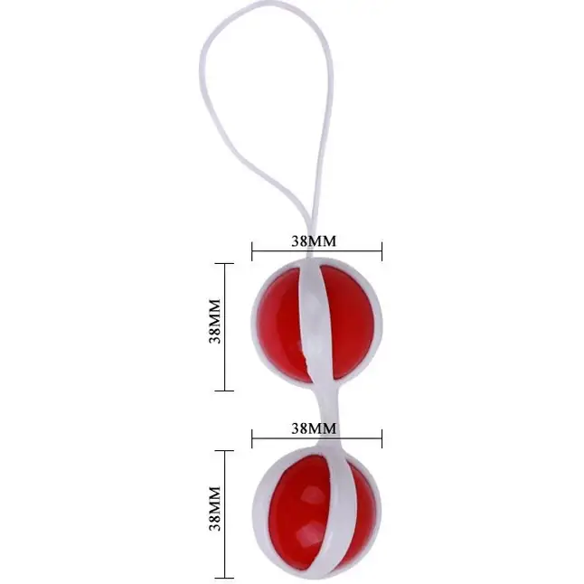 Красно-белые вагинальные шарики BE MINI BALLS. Фотография 3.