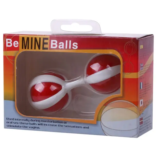 Красно-белые вагинальные шарики BE MINI BALLS. Фотография 4.