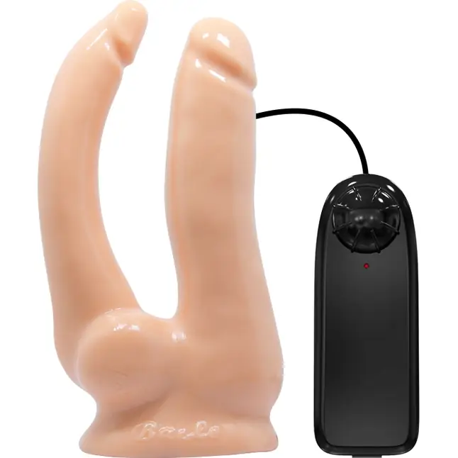 Женский страпон с двумя фаллосами и вибрацией Jessica Strap-On. Фотография 4.