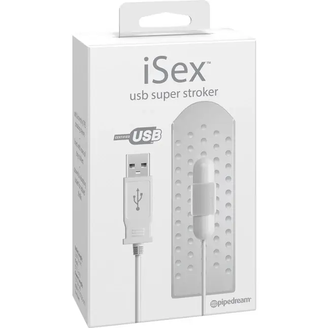 Прозрачная насадка-мастурбатор USB SUPER STROKER с вибропулей и проводом USB - ISex