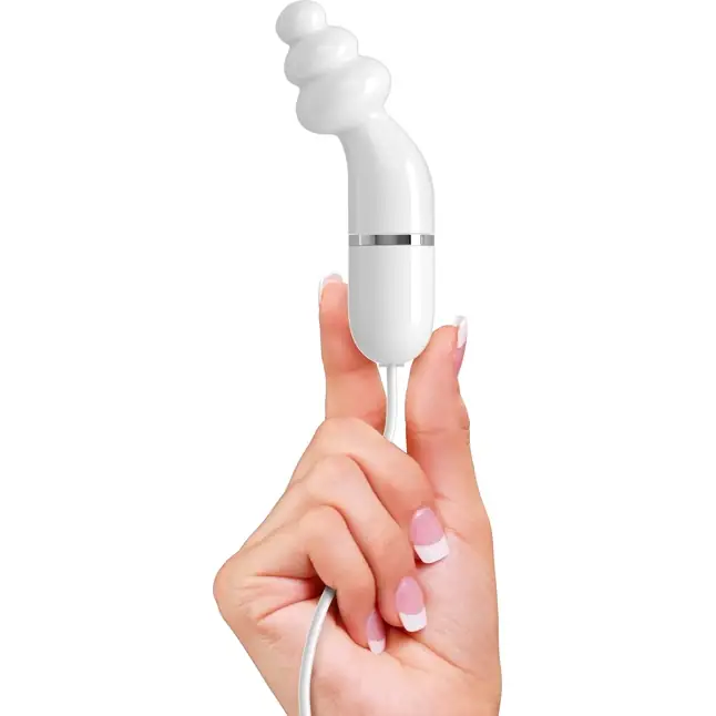 Белый вибромассажер с набором насадок USB MASSAGE KIT на проводе USB - ISex. Фотография 3.