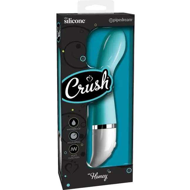 Бирюзовый вибромассажер HONEY - 23 см - Crush