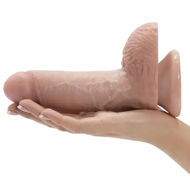 Телесный фаллоимитатор с мошонкой 7 Cock with Balls на присоске - 18 см - King Cock. Фотография 3.
