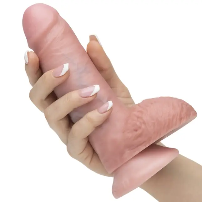Телесный фаллоимитатор с мошонкой 7 Cock with Balls на присоске - 18 см - King Cock. Фотография 5.