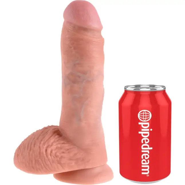 Телесный фаллоимитатор 8 Cock with Balls - 21,3 см - King Cock. Фотография 2.