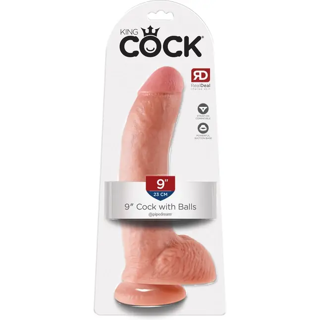 Телесный фаллоимитатор 9 Cock with Balls - 22,9 см - King Cock. Фотография 11.