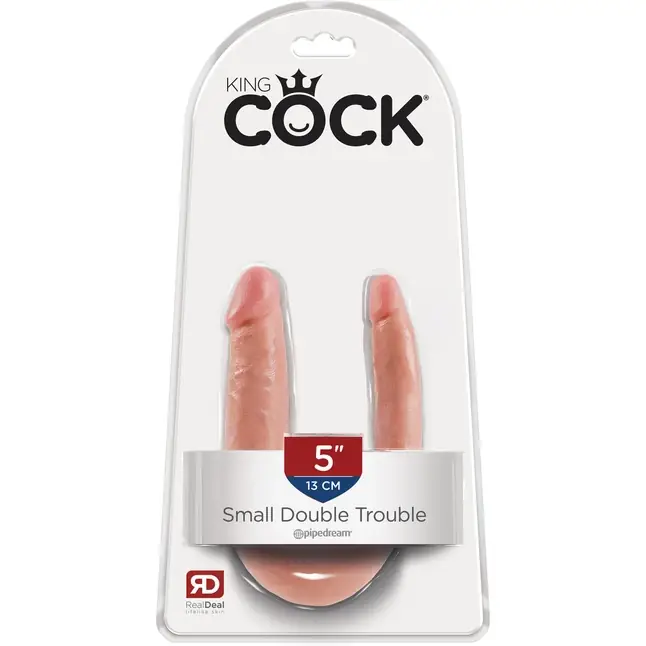 Двусторонний фаллоимитатор U-Shaped Small Double Trouble - 33,5 см - King Cock. Фотография 6.