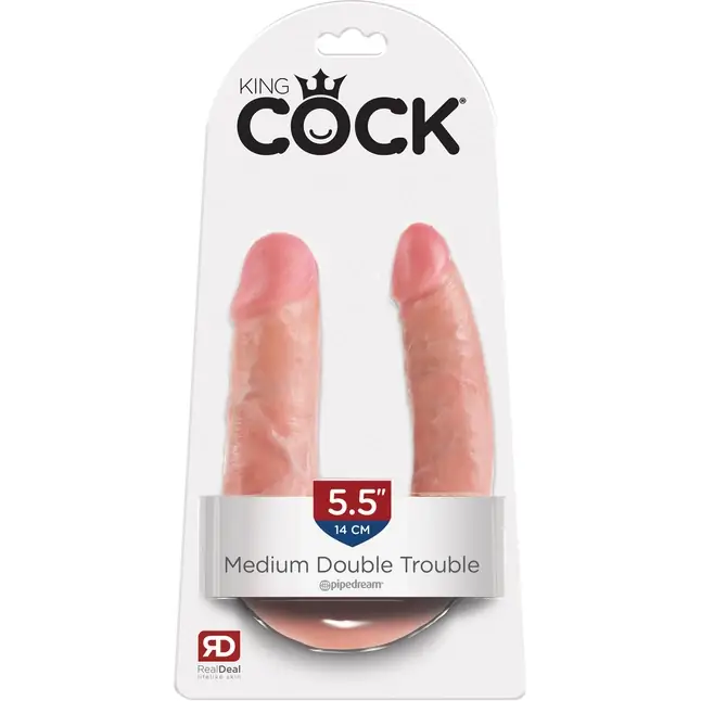 Двусторонний фаллоимитатор U-Shaped Medium Double Trouble - 34,6 см - King Cock. Фотография 5.