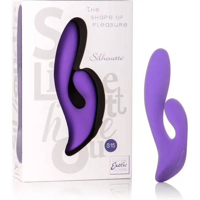 Двойной фиолетовый вибратор Silhouette S15 - 20 см - Silhouettes. Фотография 6.