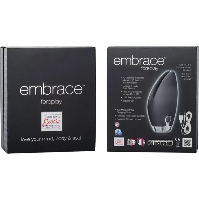 Серый перезаряжаемый вибромассажер Embrace Foreplay - Embrace. Фотография 3.