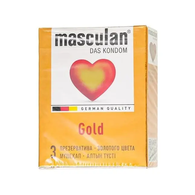 Презервативы Masculan Gold с ароматом ванили - 3 шт