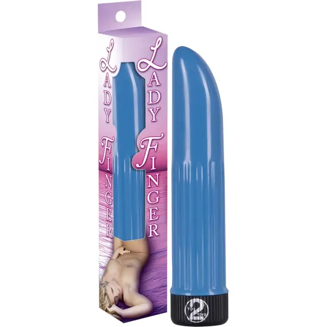Голубой вибратор Дамский пальчик - 13 см - You2Toys