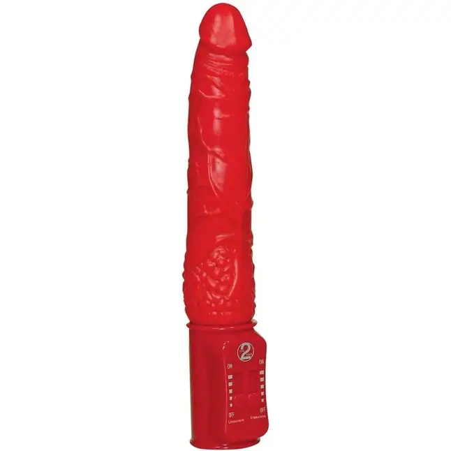 Красный вибратор Red Push с возвратно-поступательными движениями - 19,5 см - You2Toys