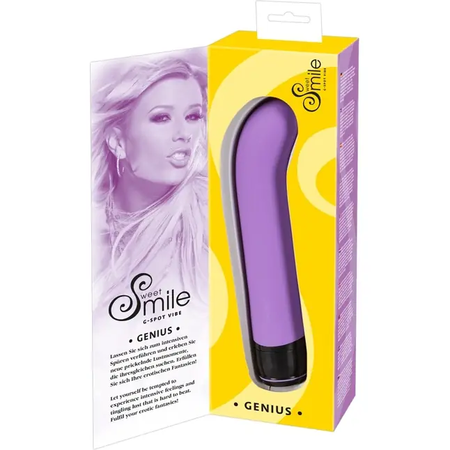 Фиолетовый вибратор G-точки Smile Genius - 20 см - Sweet Smile. Фотография 6.