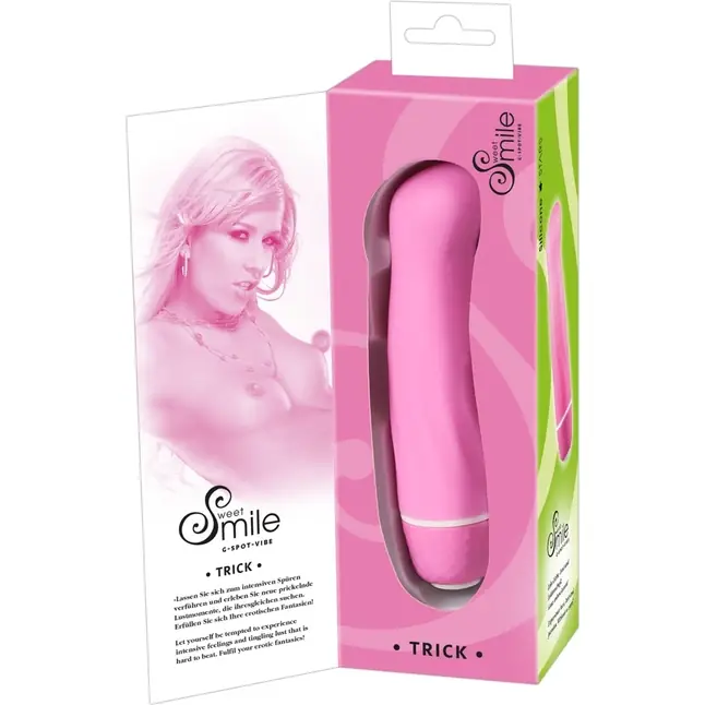 Розовый вибратор Smile Mini Trick G - 12,5 см - Sweet Smile. Фотография 2.
