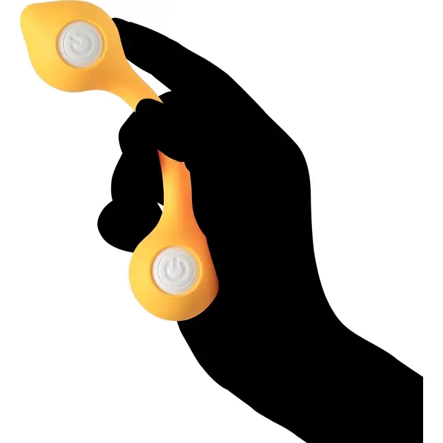 Жёлтый двусторонний вибратор VI-BO TWIN BALL - VI-BO vibrators. Фотография 2.