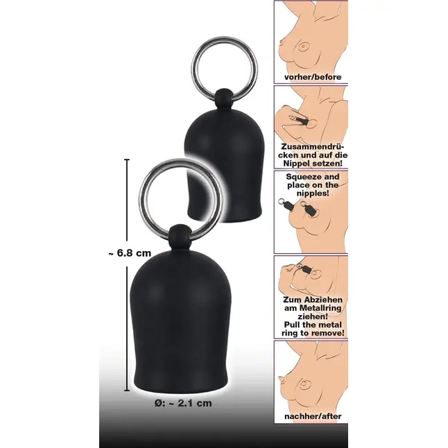 Помпы для сосков Black Velvets Nipple Suckers - You2Toys. Фотография 3.
