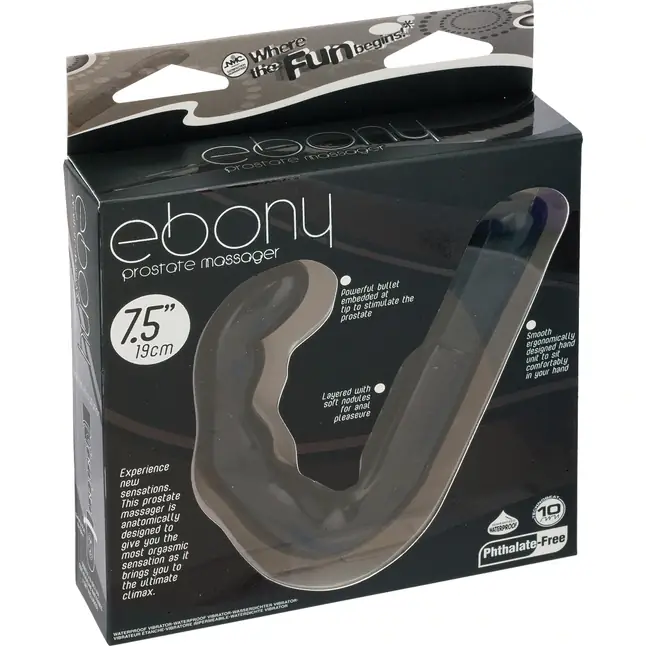 Чёрный стимулятор простаты Ebony Prostate Massager. Фотография 2.
