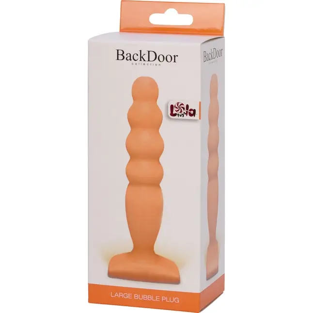 Телесный анальный стимулятор Large Bubble Plug - 14,5 см - Back Door Collection. Фотография 2.