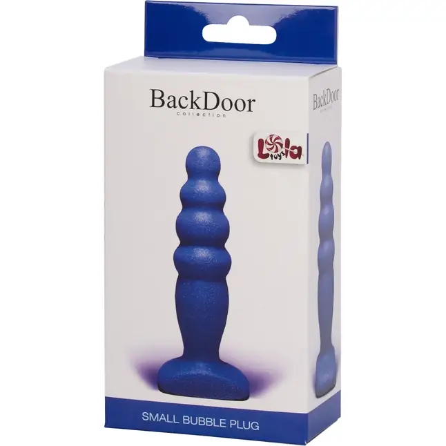 Синий анальный стимулятор Small Bubble Plug - 11 см - Back Door Collection. Фотография 2.