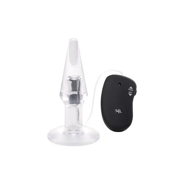 Прозрачная пробка с вибрацией VIBRATING PLUG JAMMY JELLY ANAL POINT OF PLEASURE MEDIUM - 14,5 см - Jammy Jelly Anal