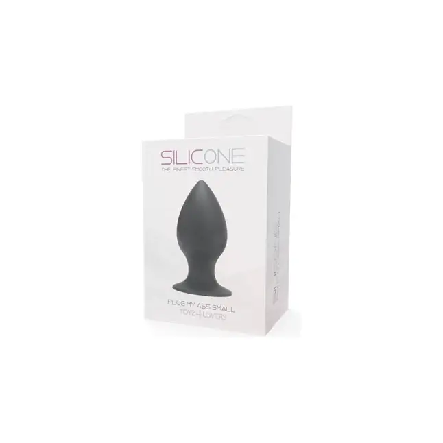 Малая чёрная анальная втулка PLUG MY ASS SILICONE SMALL - 8 см - Silicone. Фотография 2.