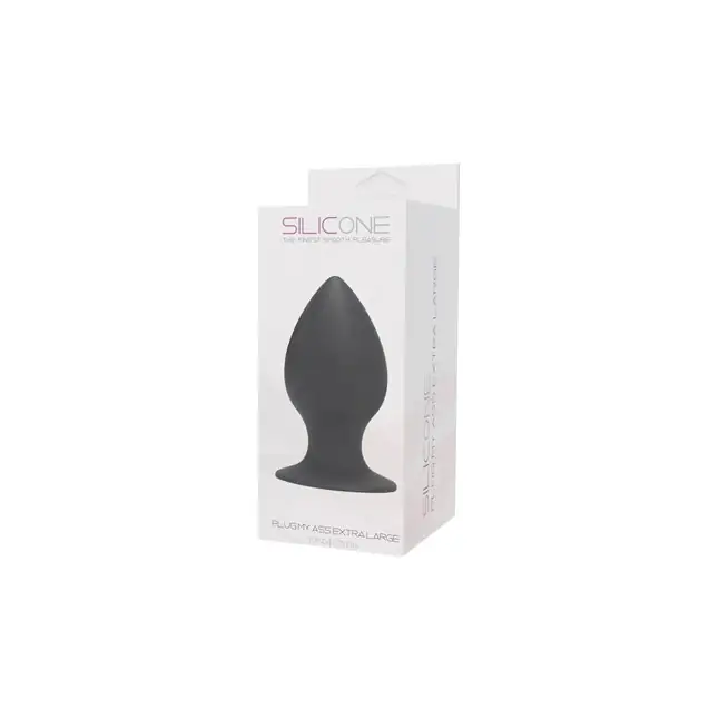 Экстра большая чёрная анальная пробка PLUG MY ASS SILICONE EXTRA LARGE - 13,5 см - Silicone. Фотография 2.