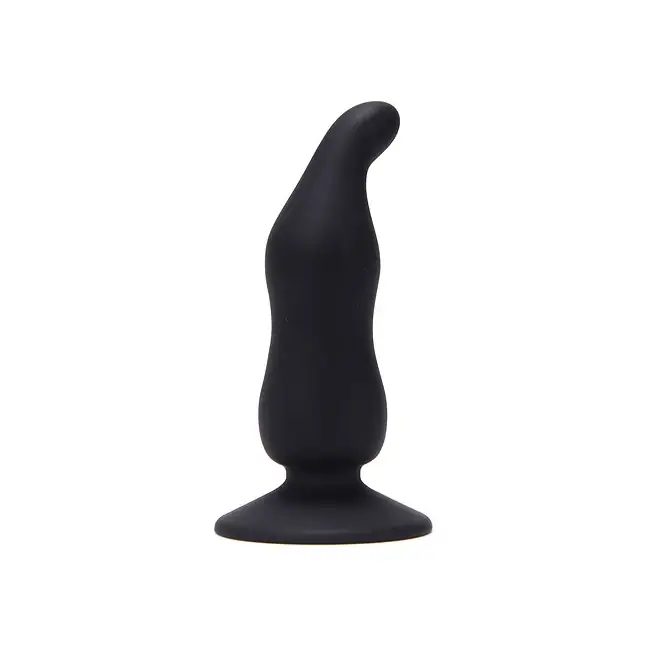 Чёрный анальный стимулятор BOTTOM BLACK CAP SILICONE - 11 см - Silicone
