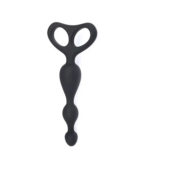 Чёрная анальная цепочка ANAL ANCHOR SILICONE - 16,5 см - Silicone