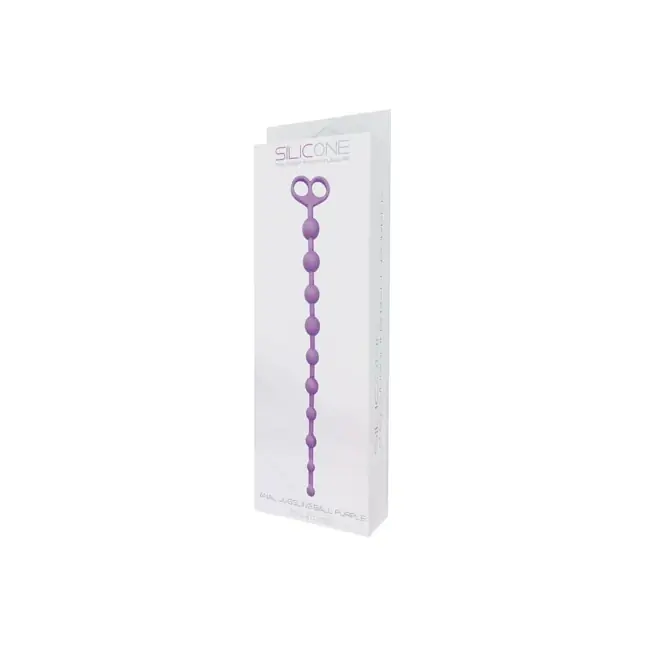 Фиолетовая анальная цепочка с 10 звеньями ANAL JUGGLING BALL SILICONE - 33,6 см - Silicone. Фотография 2.