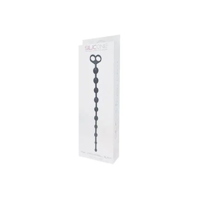 Чёрная анальная цепочка с 10 звеньями ANAL JUGGLING BALL SILICONE - 33,6 см - Silicone. Фотография 2.