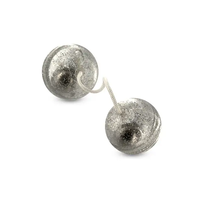 Вагинальные шарики с блёстками SILVER MAGIC BALLS - BestSeller