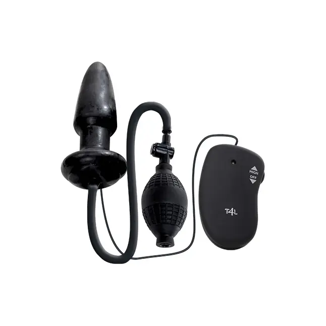 Чёрный анальный вибратор с функцией расширения ANAL VIBE BUMPING BALLOON - 12 см - BestSeller