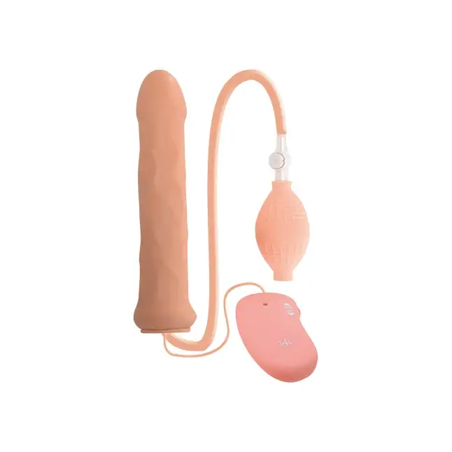 Телесный вибратор-фаллос с функцией расширения INFLATABLE PENETRATOR VIBE - 16 см - BestSeller