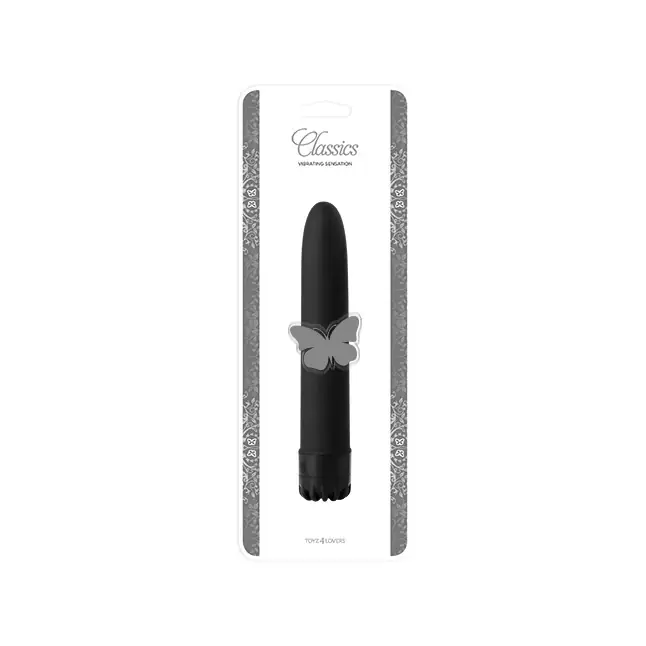 Чёрный классический вибратор CLASSIC VIBE BLACK LARGE - 20 см - Classics. Фотография 2.