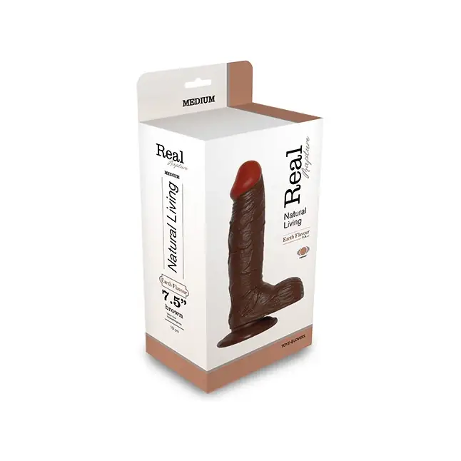 Коричневый вибратор REALISTIC VIBRATOR REAL RAPTURE BROWN - 21,5 см - Real Rapture. Фотография 2.