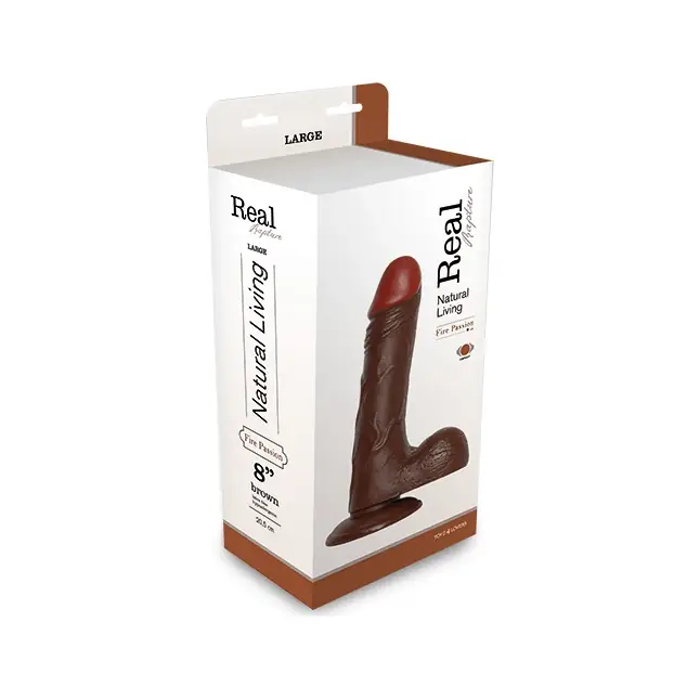 Коричневый вибратор REALISTIC VIBRATOR REAL RAPTURE BROWN - 23 см - Real Rapture. Фотография 2.