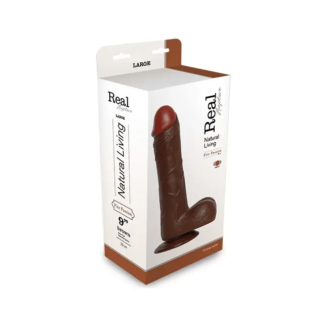 Коричневый вибратор REALISTIC VIBRATOR REAL RAPTURE BROWN - 25,5 см - Real Rapture. Фотография 2.